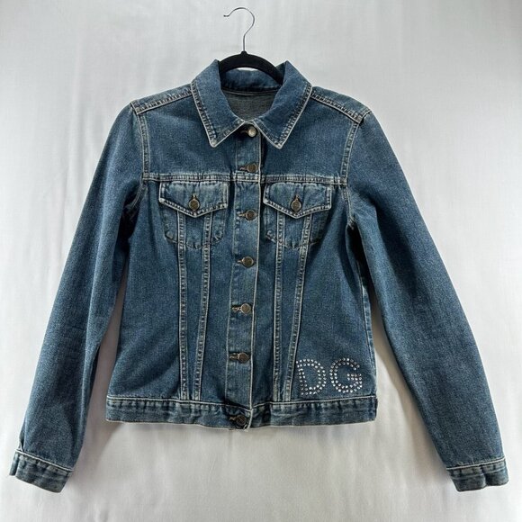 Dolce & Gabbana Jackets & Blazers - Dolce & Gabbana Women's Denim Jacket IT 44 US M Made in Italy DG Logo Detail
